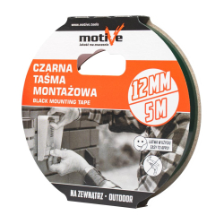 Taśma montażowa czarna 12mm/5mm